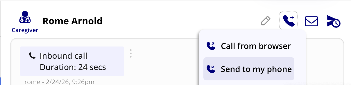 Send to my phone option