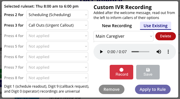 Custom IVR recording