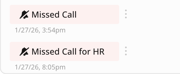 Missed call for a group